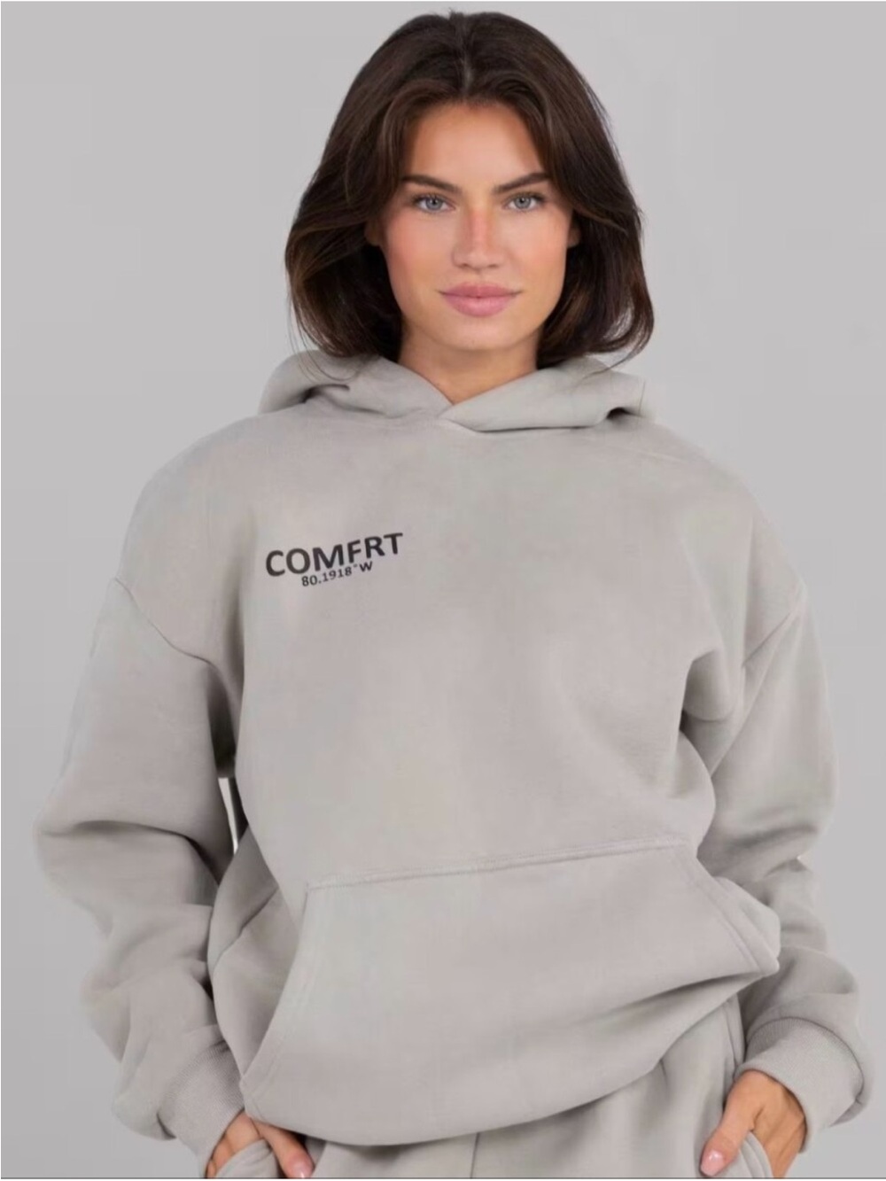 COMFRT Coordinate Hoodie Size Medium in Stone Unisex Oversized Heavyweight